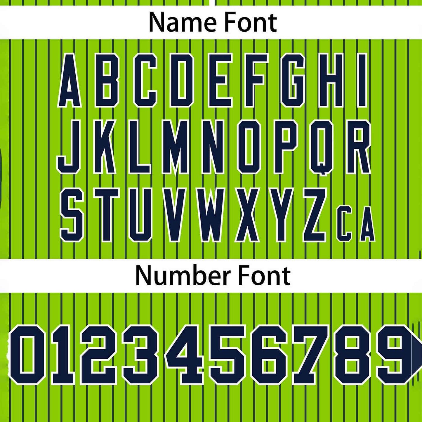 Custom Neon Green Navy Stripe Fashion Authentic Two-Button Softball Jersey Limited