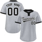 Custom Gray Black Stripe Fashion Authentic Two-Button Softball Jersey