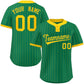 Custom Kelly Green Gold Stripe Fashion Authentic Two-Button Softball Jersey