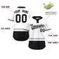 Custom White Gray-Black Color Block Personalized Authentic Two-Button Softball Jersey Limited