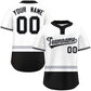 Custom White Gray-Black Color Block Personalized Authentic Two-Button Softball Jersey