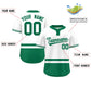 Custom White Kelly Green Color Block Personalized Authentic Two-Button Softball Jersey Limited