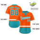 Custom Orange White-Aqua Color Block Personalized Authentic Two-Button Softball Jersey Limited