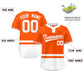 Custom Orange White Color Block Personalized Authentic Two-Button Softball Jersey Limited