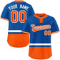 Custom Royal White-Orange Color Block Personalized Authentic Two-Button Softball Jersey