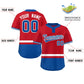 Custom Red White-Royal Color Block Personalized Authentic Two-Button Softball Jersey Limited