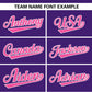 Custom Purple White-Pink Color Block Personalized Authentic Two-Button Softball Jersey Limited