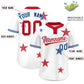 Custom White Red Personalized Star Graffiti Pattern Authentic Two-Button Baseball Jersey Limited