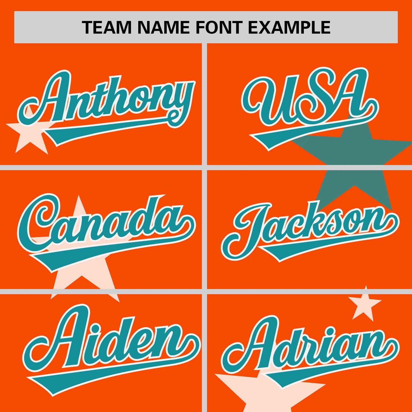 Custom Orange Aqua Personalized Star Graffiti Pattern Authentic Two-Button Baseball Jersey Limited
