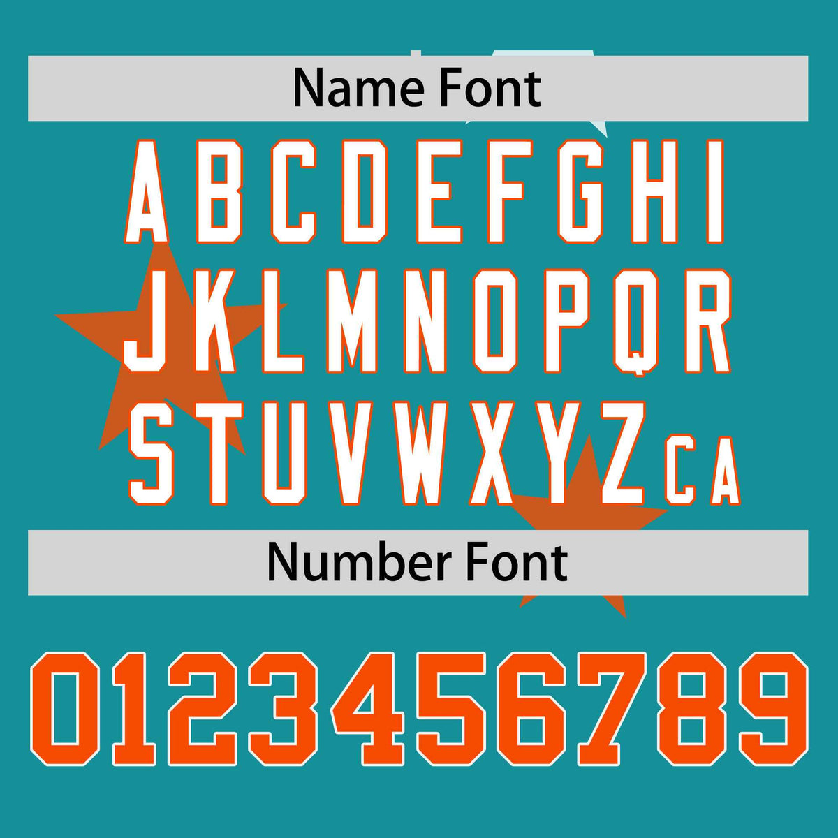 Custom Aqua Orange Personalized Star Graffiti Pattern Authentic Two-Button Baseball Jersey Limited