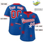Custom Royal Red Personalized Star Graffiti Pattern Authentic Two-Button Baseball Jersey Limited