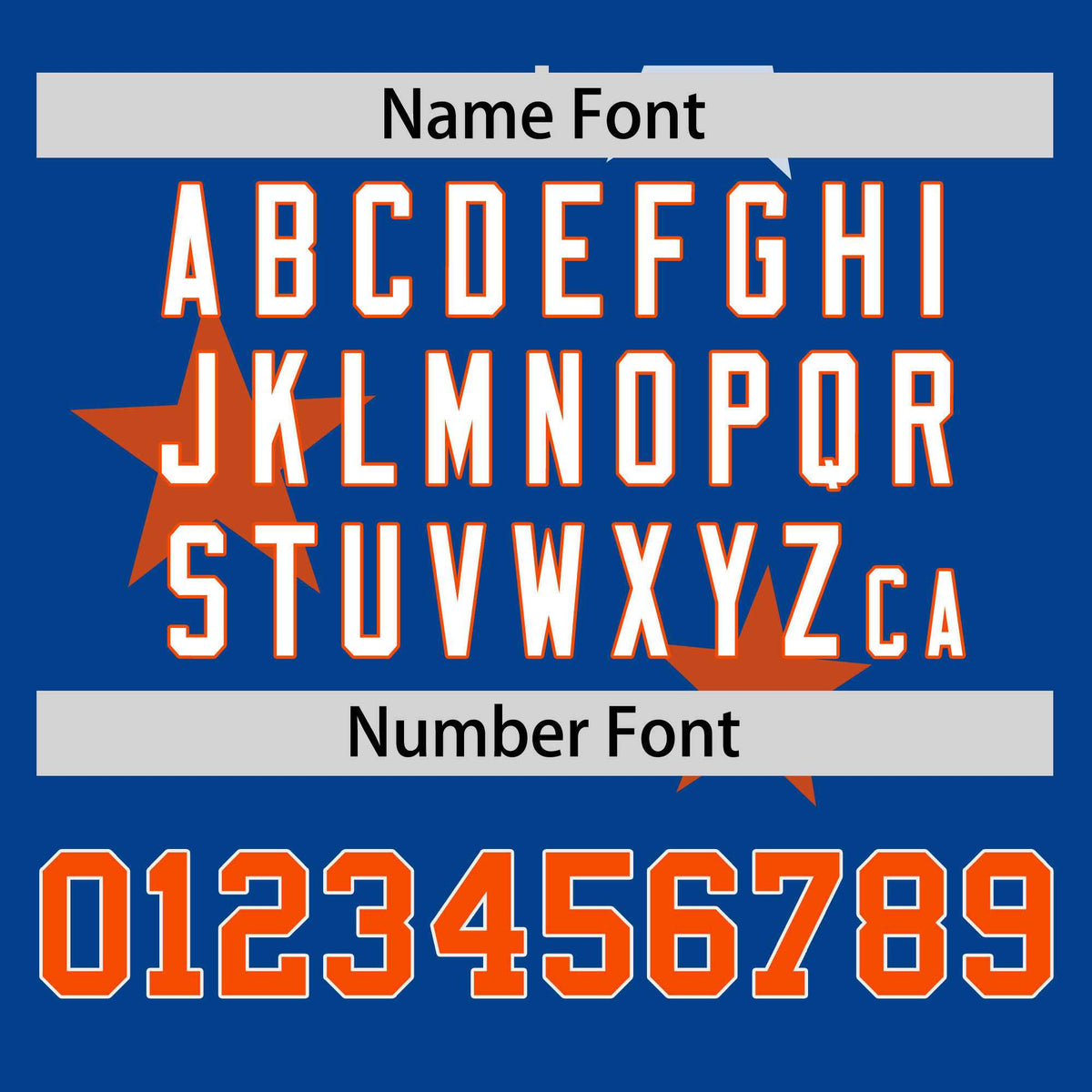 Custom Royal Orange Personalized Star Graffiti Pattern Authentic Two-Button Baseball Jersey Limited