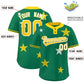 Custom Kelly Green Gold Personalized Star Graffiti Pattern Authentic Two-Button Baseball Jersey Limited
