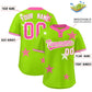 Custom Neon Green Pink Personalized Star Graffiti Pattern Authentic Two-Button Baseball Jersey Limited