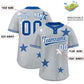 Custom Gray Royal Personalized Star Graffiti Pattern Authentic Two-Button Baseball Jersey Limited