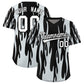 Custom Black Silver Flame Pattern Authentic Pullover Baseball Jersey