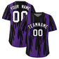 Custom Black Purple Flame Pattern Authentic Pullover Baseball Jersey