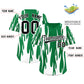 Custom Kelly Green White Flame Pattern Authentic Pullover Baseball Jersey Limited