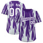 Custom Purple Silver Flame Pattern Authentic Pullover Baseball Jersey