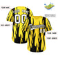 Custom Gold Black Flame Pattern Authentic Pullover Baseball Jersey Limited