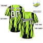 Custom Neon Green Black Flame Pattern Authentic Pullover Baseball Jersey Limited