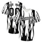 Custom White Black Flame Pattern Authentic Pullover Baseball Jersey