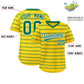 Custom Gold Kelly Green Personalized Horizontal Stripe Authentic Pullover Baseball Jersey Limited