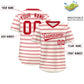 Custom Cream Red Personalized Horizontal Stripe Authentic Pullover Baseball Jersey Limited