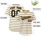 Custom Cream Old Gold-Black Personalized Horizontal Stripe Authentic Pullover Baseball Jersey Limited
