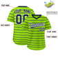 Custom Neon Green Navy Personalized Horizontal Stripe Authentic Pullover Baseball Jersey Limited