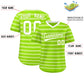 Custom Neon Green White Personalized Horizontal Stripe Authentic Pullover Baseball Jersey Limited