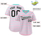 Custom Light Pink Bright Green-White Personalized Horizontal Stripe Authentic Pullover Baseball Jersey Limited