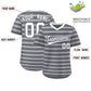 Custom Dark Gray White Personalized Horizontal Stripe Authentic Pullover Baseball Jersey Limited