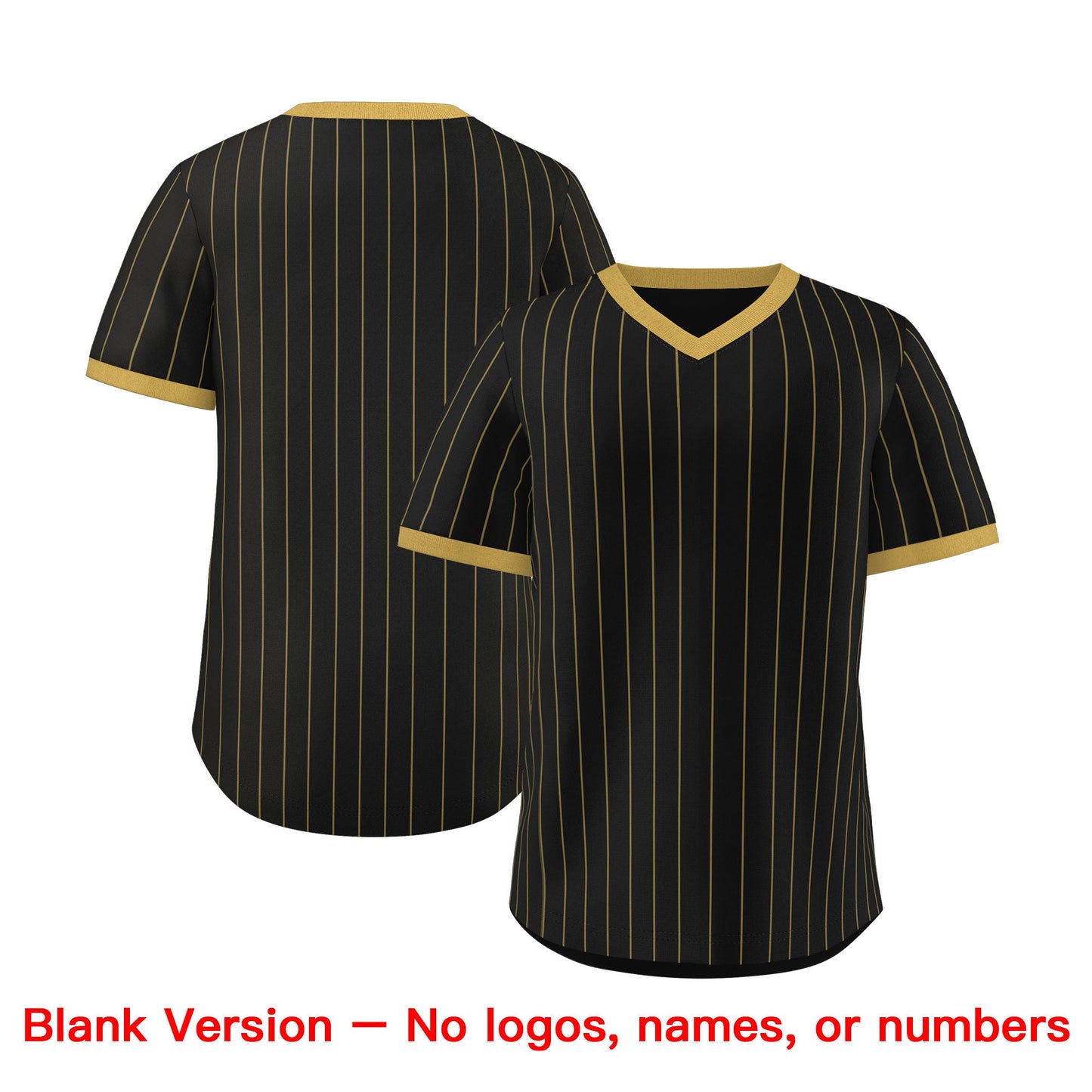 Custom Black Old Gold Stripe Fashion Authentic Pullover Baseball Jersey Limited
