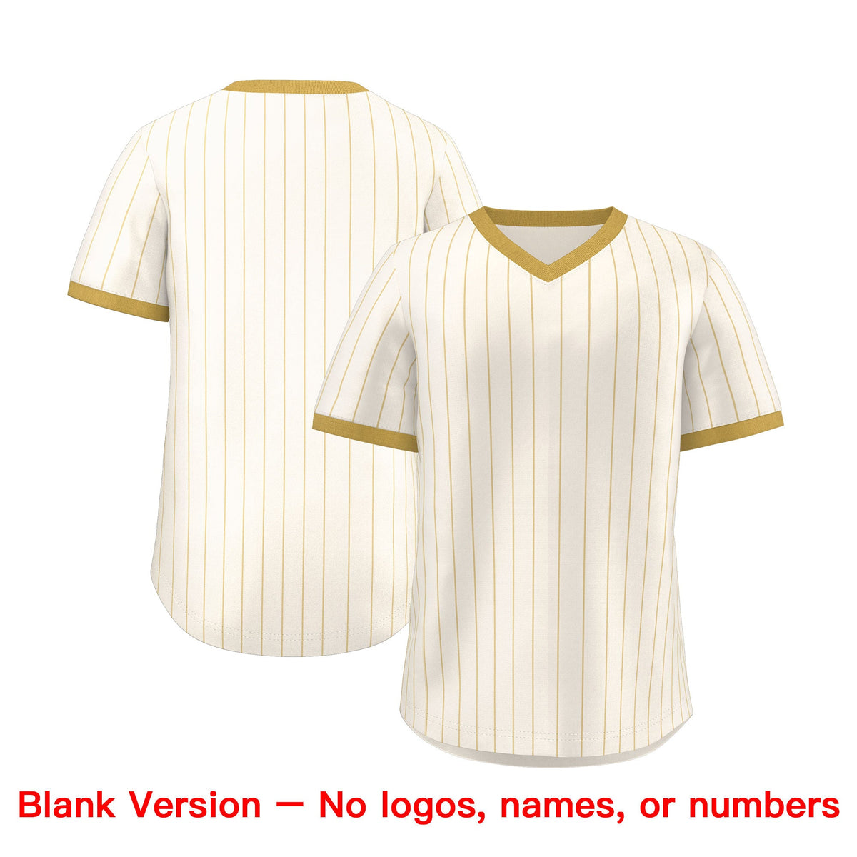 Custom Cream Old Gold Stripe Fashion Authentic Pullover Baseball Jersey Limited