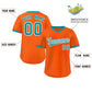 Custom Orange Aqua Stripe Fashion Authentic Pullover Baseball Jersey Limited