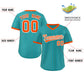 Custom Aqua Orange Stripe Fashion Authentic Pullover Baseball Jersey Limited