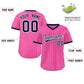 Custom Pink Navy Stripe Fashion Authentic Pullover Baseball Jersey Limited