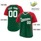 Custom Green Red Raglan Sleeves Side Spot Authentic Pullover Baseball Jersey Limited