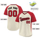 Custom Cream Red Raglan Sleeves Side Spot Authentic Pullover Baseball Jersey Limited