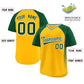 Custom Yellow Green Raglan Sleeves Side Spot Authentic Pullover Baseball Jersey Limited