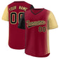 Custom Crimson Black-Khaki Personalized Raglan Sleeves Authentic Pullover Baseball Jersey