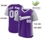 Custom Purple Gray Personalized Raglan Sleeves Authentic Pullover Baseball Jersey Limited