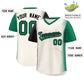 Custom Cream Black-Kelly Green Personalized Raglan Sleeves Authentic Pullover Baseball Jersey Limited