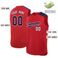 Custom Red Navy Personalized Classic Authentic Sleeveless Baseball Jersey Limited