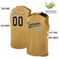 Custom Old Gold Black Personalized Classic Authentic Sleeveless Baseball Jersey Limited