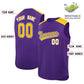 Custom Purple Gold Personalized Classic Authentic Sleeveless Baseball Jersey Limited