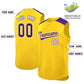 Custom Gold Purple Personalized Classic Authentic Sleeveless Baseball Jersey Limited