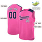 Custom Pink Navy Personalized Classic Authentic Sleeveless Baseball Jersey Limited