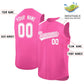 Custom Pink White Personalized Classic Authentic Sleeveless Baseball Jersey Limited